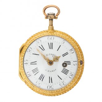 Exclusive French multi-colour gold verge pocket watch Circa 1740