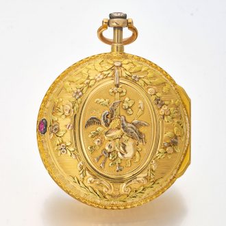Exclusive French multi-colour gold verge pocket watch Circa 1740