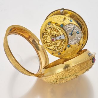 Exclusive French multi-colour gold verge pocket watch Circa 1740