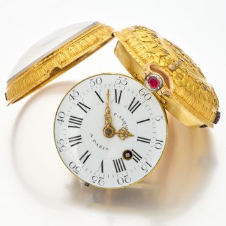 Exclusive French multi-colour gold verge pocket watch Circa 1740