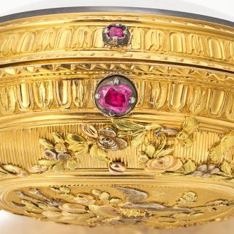 Exclusive French multi-colour gold verge pocket watch Circa 1740