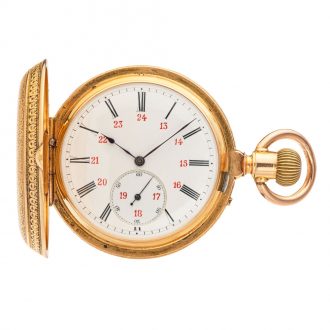 Heavy Swiss gold double dialed pocket watch Circa 1890