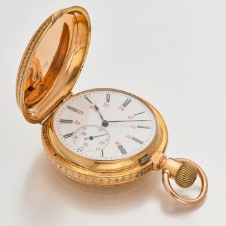 Heavy Swiss gold double dialed pocket watch Circa 1890