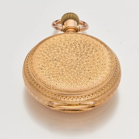 Heavy Swiss gold double dialed pocket watch Circa 1890 Heavy Swiss gold double dialed pocket watch Circa 1890