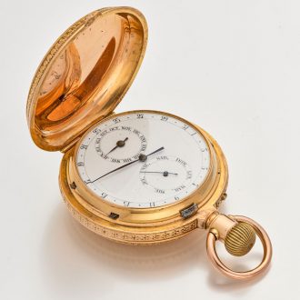 Heavy Swiss gold double dialed pocket watch Circa 1890