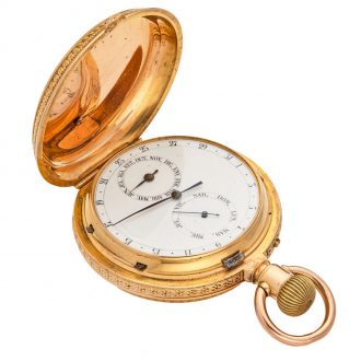 Heavy Swiss gold double dialed pocket watch Circa 1890