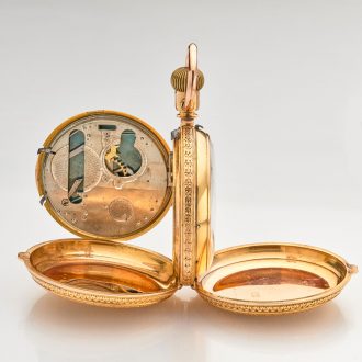 Heavy Swiss gold double dialed pocket watch Circa 1890
