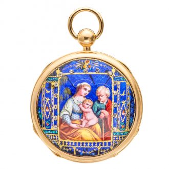 French gold skeletonized and enamel pocket watch Circa 1825
