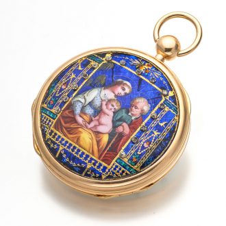 French gold skeletonized and enamel pocket watch Circa 1825