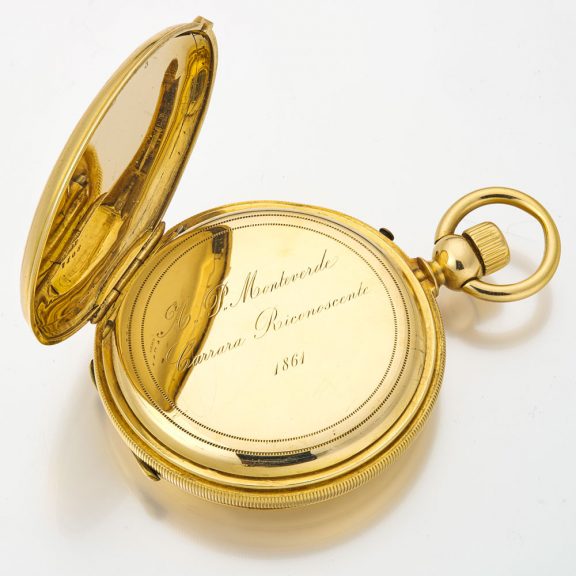 Rare Swiss gold and enamel stone set lever watch Circa 1861 Rare Swiss gold and enamel stone set lever watch Circa 1861