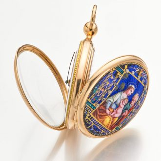 French gold skeletonized and enamel pocket watch Circa 1825