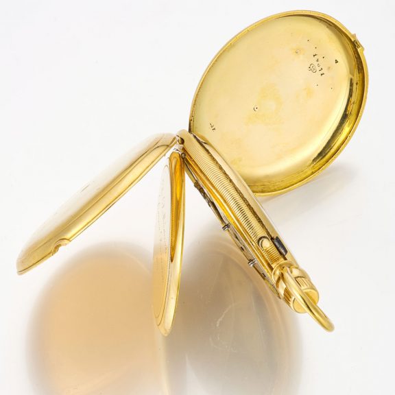 Rare Swiss gold and enamel stone set lever watch Circa 1861 Rare Swiss gold and enamel stone set lever watch Circa 1861