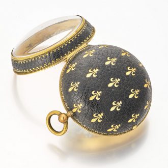 French oignon verge watch in leather-covered case Circa 1710