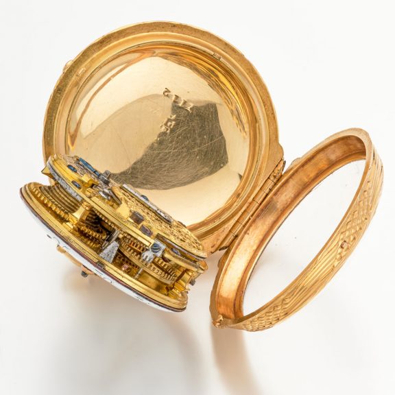 Fine French 18 carat gold key wind verge pocket watch Circa 1750 Fine French 18 carat gold key wind verge pocket watch Circa 1750