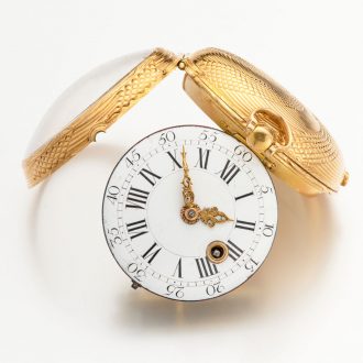 Fine French 18 carat gold key wind verge pocket watch Circa 1750