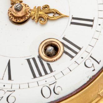 Fine French 18 carat gold key wind verge pocket watch Circa 1750
