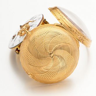 Fine French 18 carat gold key wind verge pocket watch Circa 1750
