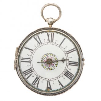 French black copper watch with central winding Circa 1685