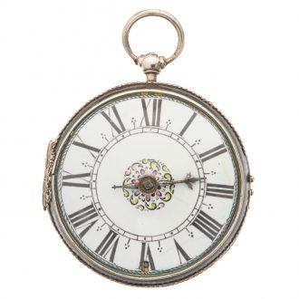 French black copper watch with central winding Circa 1685