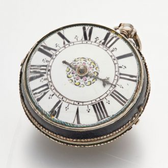 French black copper watch with central winding Circa 1685