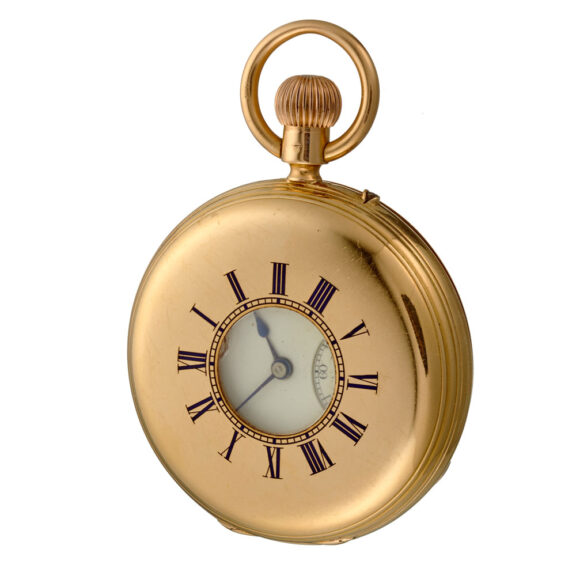 English lever in 18k gold half hunter case Circa 1868