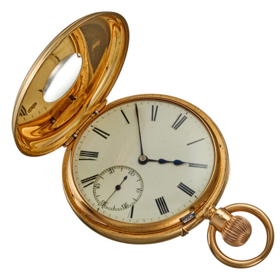 English lever in 18k gold half hunter case Circa 1868 English lever in 18k gold half hunter case Circa 1868