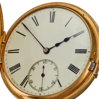 English lever in 18k gold half hunter case Circa 1868
