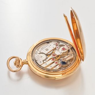 Unique Swiss 18 carat gold watchmaking school watch Circa 1912 Unique Swiss 18 carat gold watchmaking school watch Circa 1912