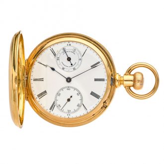 German gold lever with 30h power reserve indicator Circa 1880
