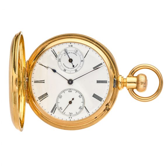 German gold lever with 30h power reserve indicator Circa 1880 German gold lever with 30h power reserve indicator Circa 1880