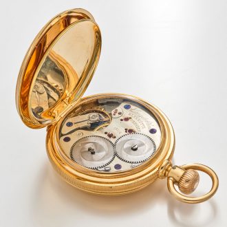 German gold lever with 30h power reserve indicator Circa 1880