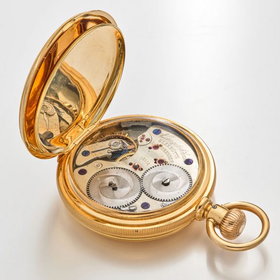 German gold lever with 30h power reserve indicator Circa 1880 German gold lever with 30h power reserve indicator Circa 1880