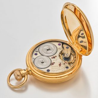 German gold lever with 30h power reserve indicator Circa 1880