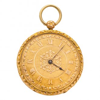 Charming French gold watch with high relief repoussé Circa 1835