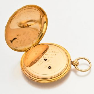 Charming French gold watch with high relief repoussé Circa 1835