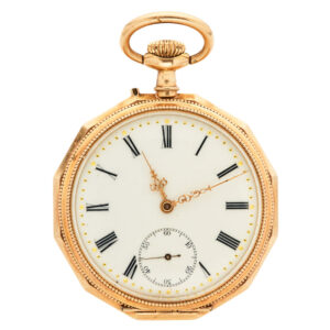Swiss 14 carat yellow gold keyless dress watch Circa 1900