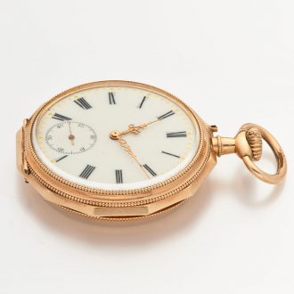 Swiss 14 carat yellow gold keyless dress watch Circa 1900
