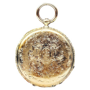 Decorative Swiss gold open faced lever watch Circa 1845