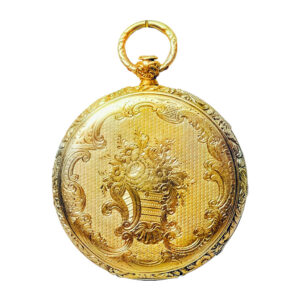 Swiss multi-coloured gold engraved pocket watch Circa 1835