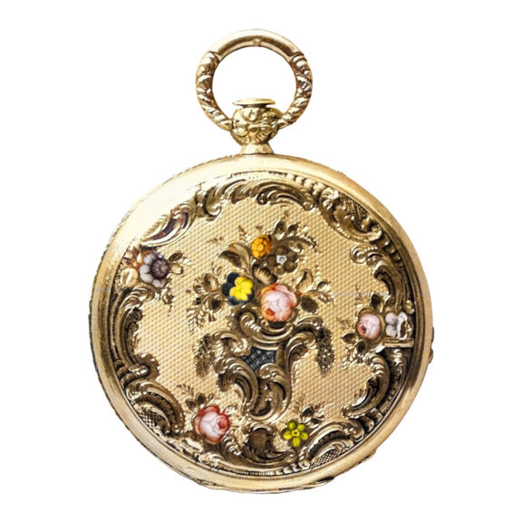Exquisite French gold and enamel pocket watch Circa 1835