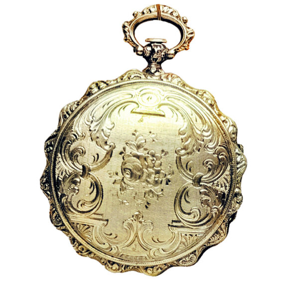 Swiss gold repoussé and engraved pocket watch Circa 1835