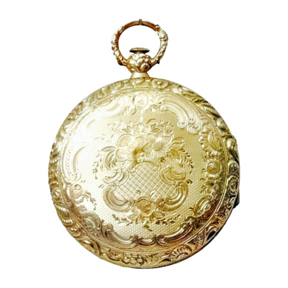 Decorative Swiss gold open faced lever watch Circa 1830