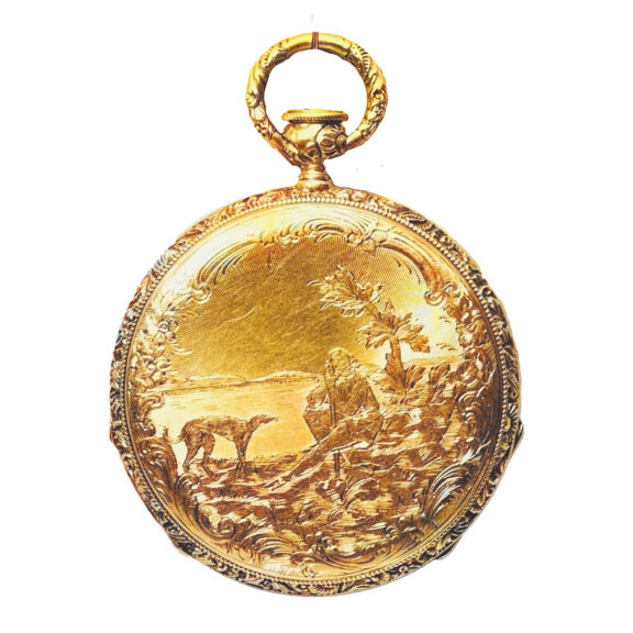 Swiss decorative gold pocket watch with fine engravings Circa 1835