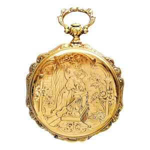 Swiss gold repoussé and engraved pocket watch Circa 1830