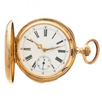 Swiss 14 carat gold quarter repeating pocket watch Circa 1900