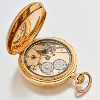 Swiss 14 carat gold quarter repeating pocket watch Circa 1900