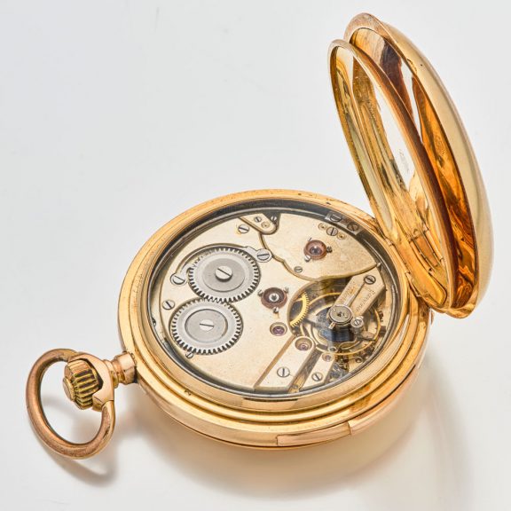 Swiss 14 carat gold quarter repeating pocket watch Circa 1900 Swiss 14 carat gold quarter repeating pocket watch Circa 1900