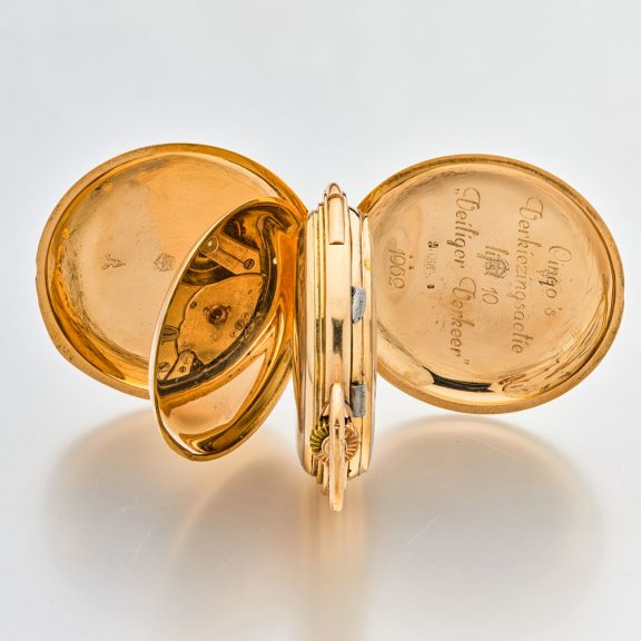 Swiss 14 carat gold quarter repeating pocket watch Circa 1900 Swiss 14 carat gold quarter repeating pocket watch Circa 1900