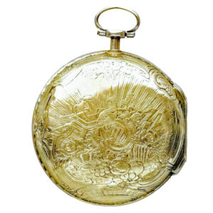 French gold verge pocket watch in finely engraved case Circa 1740