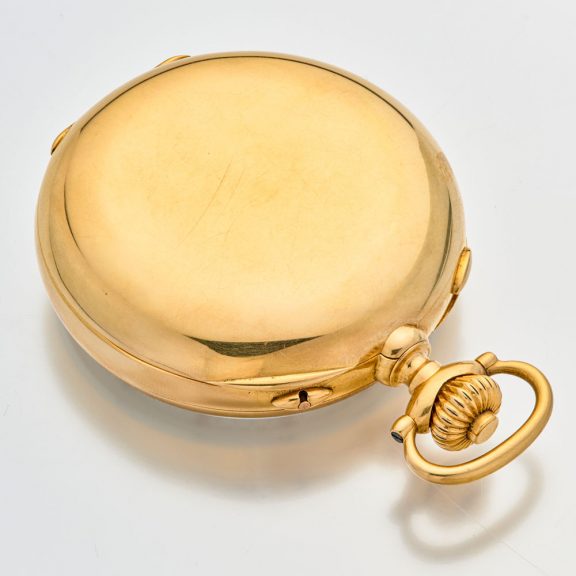 Heavy Swiss gold split seconds chronograph watch Circa 1925 Heavy Swiss gold split seconds chronograph watch Circa 1925
